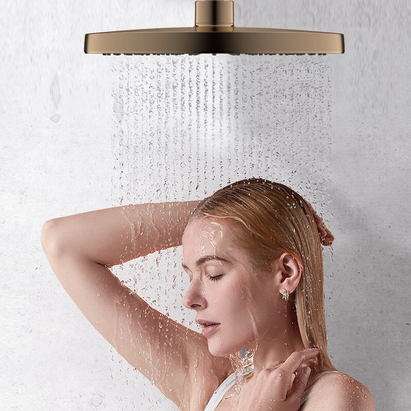 Simplified Design Brushed Bronze Color Bathroom Shower Head Manual Flow Control