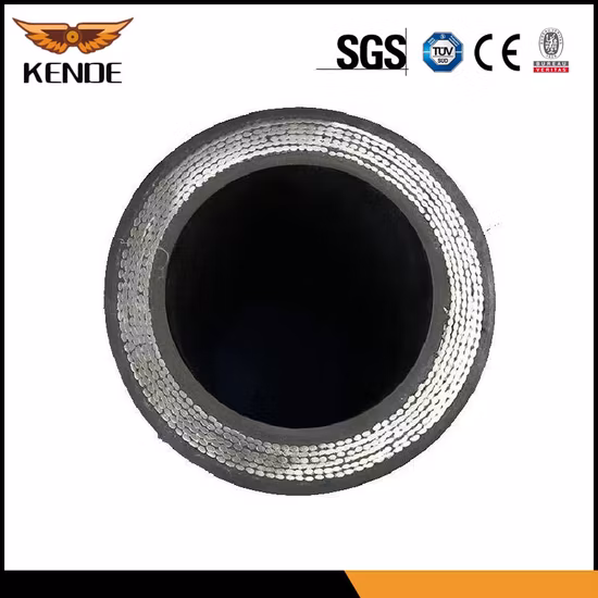 Altamente flessibile, tessuto liscio, treccia tessile, 20 bar, 300 psi, aria, acqua, olio combustibile, sabbiatura, aspirazione, scarico, filo di acciaio, treccia, tubo idraulico in gomma gialla in PVC